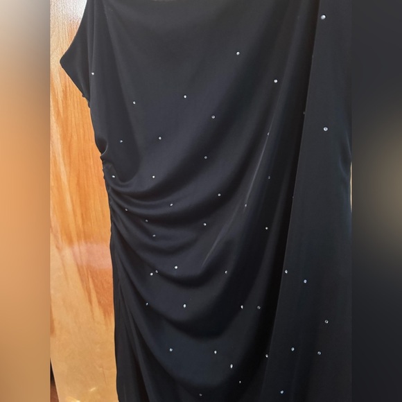 VTG A Fortiori Tank Jumpsuit Formal Gems Size 13/14 Asymmetrical Black EUC - Picture 4 of 7